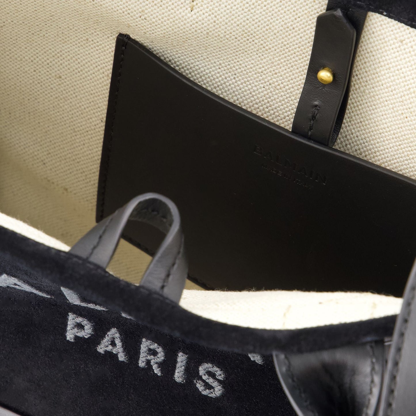 Cabas B-Army Small - BLM - Cuir - Noir