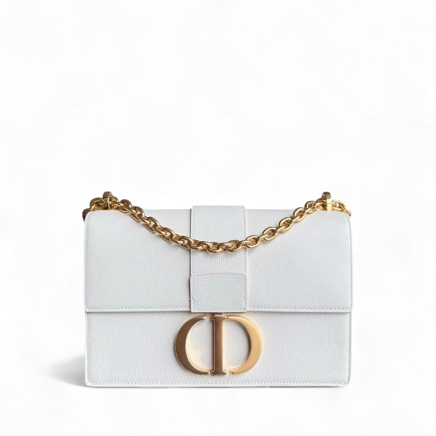 Chaîne Dior 30 Montaigne - Cuir de veau grainé, accastillage en or blanc