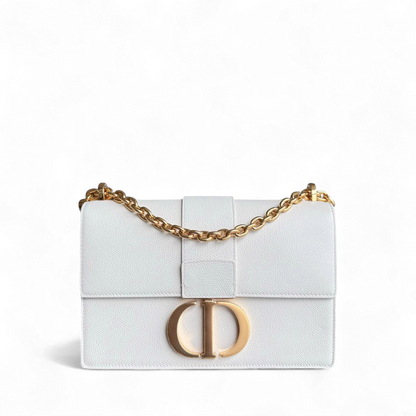 Chaîne Dior 30 Montaigne - Cuir de veau grainé, accastillage en or blanc
