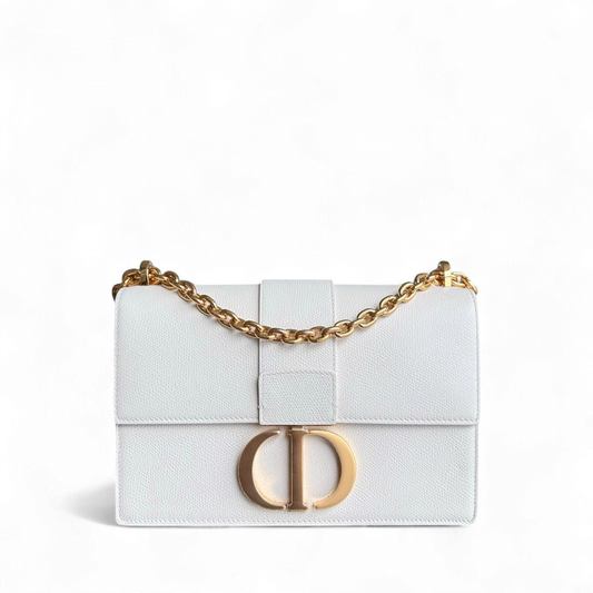 Chaîne Dior 30 Montaigne - Cuir de veau grainé, accastillage en or blanc