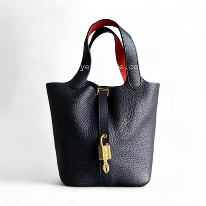 Hermes Picotin 18 - Estampille T Clémence Bleu Nuit Quincaillerie Dorée