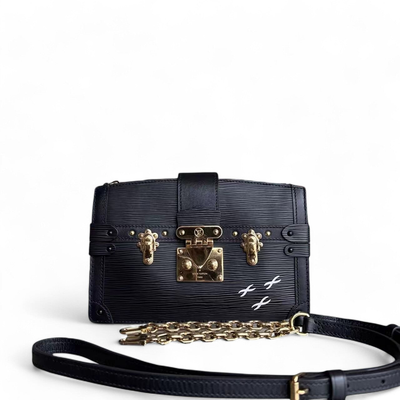Kovancy - Pochette Malle - Cuir EPI Noir Quincaillerie Or