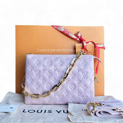 LVT Coussin PM Puffy Lambskin Violet Clair Matériel Doré