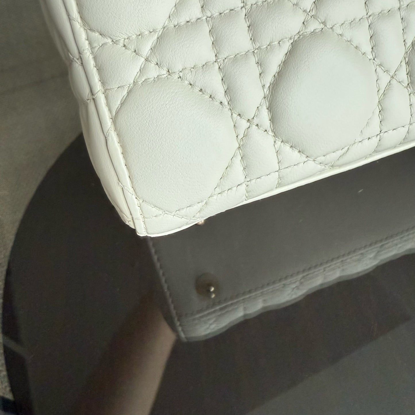 Dior MyABC Lady Petit - Cuir d'agneau Cannage blanc, quincaillerie dorée