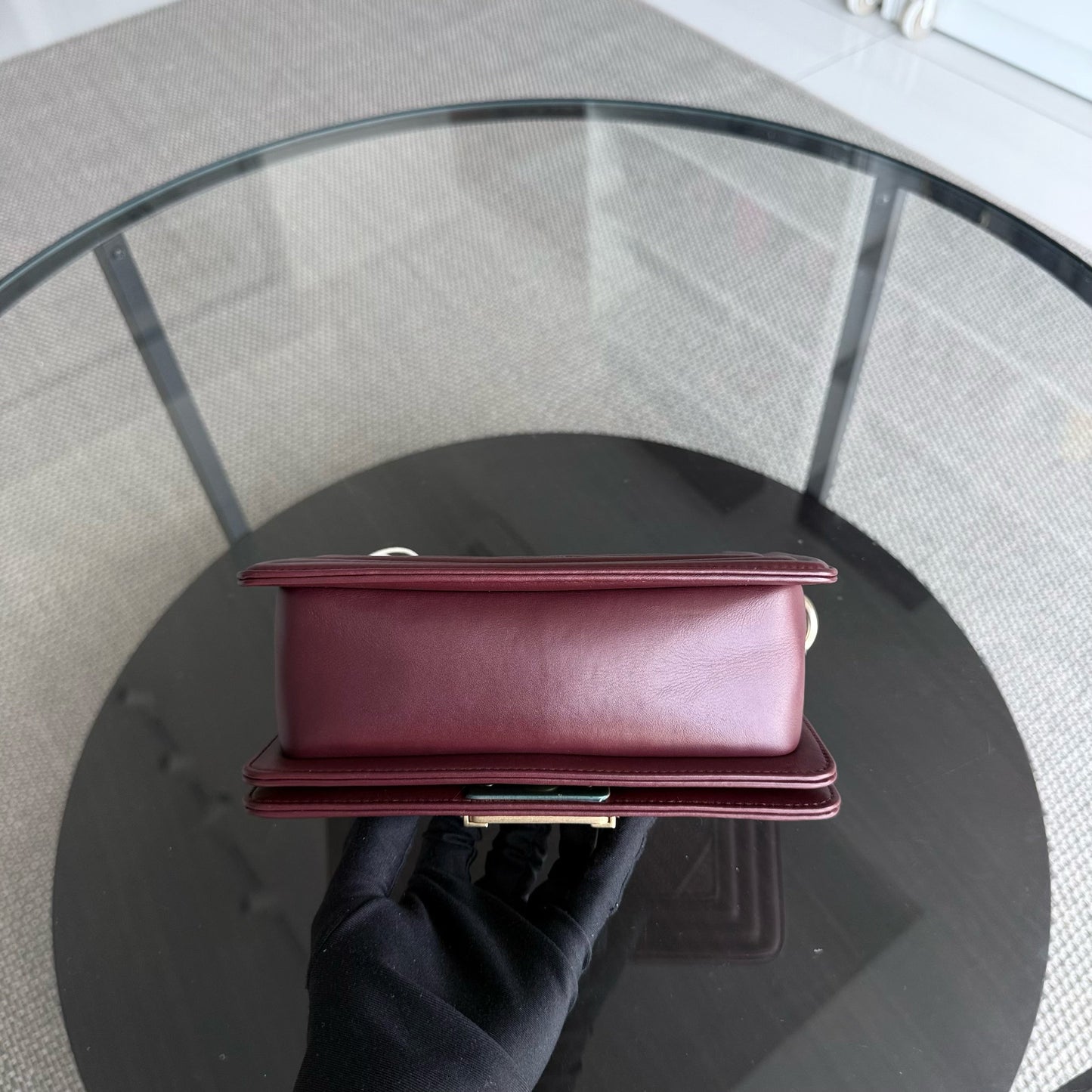 Chanel Boy Petit 20CM Chevron Tri-skin Veau Bordeaux GHW No 22