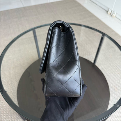Chanel Classic Flap Jumbo - 30CM simple rabat en cuir d'agneau matelassé noir matériel doré Series 14