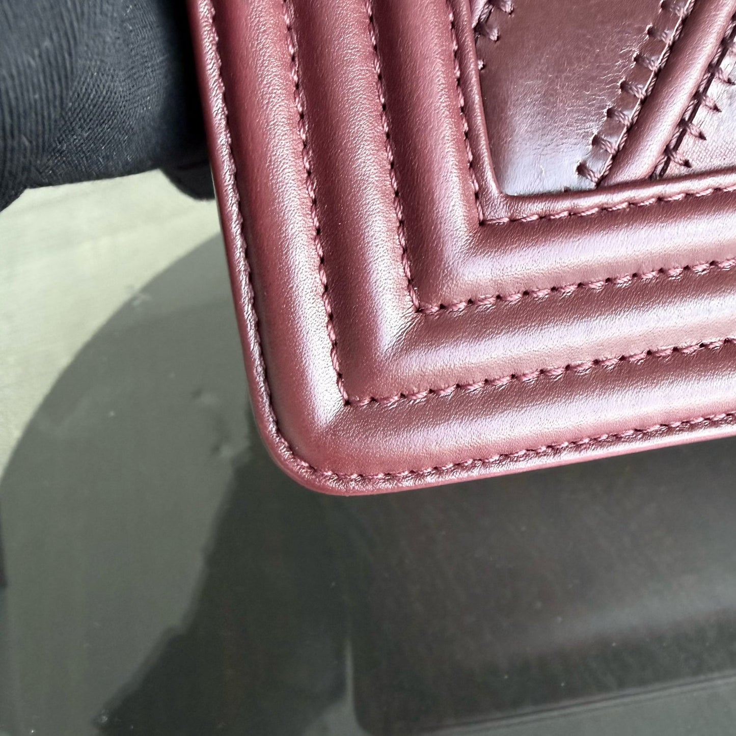 Chanel Boy Petit 20CM Chevron Tri-skin Veau Bordeaux GHW No 22