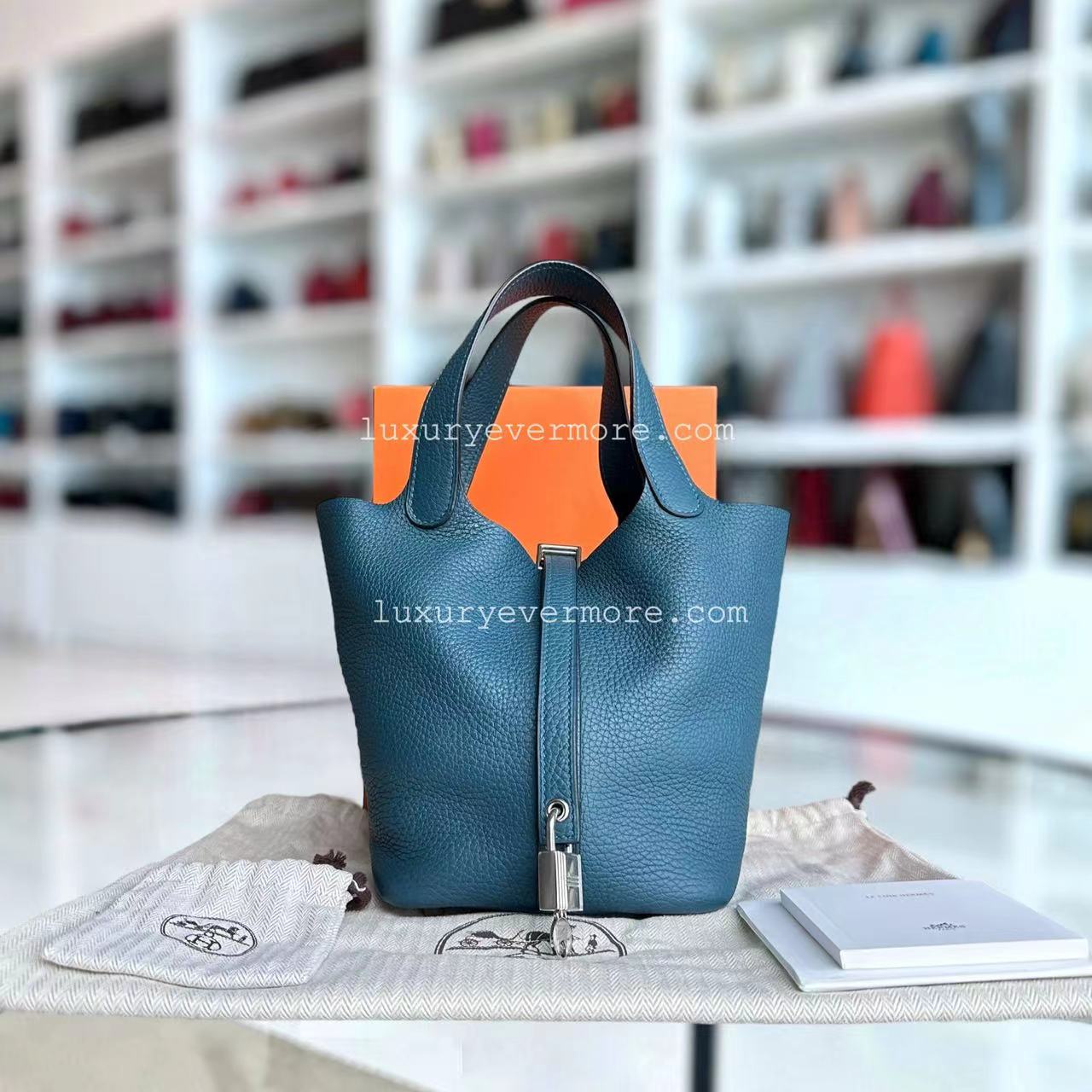 Picotin 18 - Clémence TC Stamp A Bleu Quincaillerie Argent — Kovancy