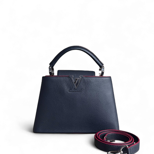 Kovancy - Capucines BB - Cuir de veau grainé Taurillon Marine Rogue Bleu marine