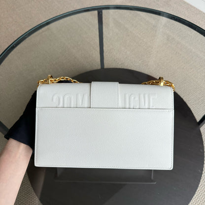 Chaîne Dior 30 Montaigne - Cuir de veau grainé, accastillage en or blanc