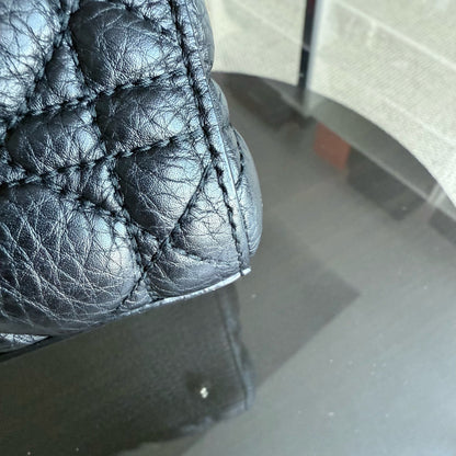 Dior Lady Rabat moyen - Cuir de veau Cannage noir et matériel doré