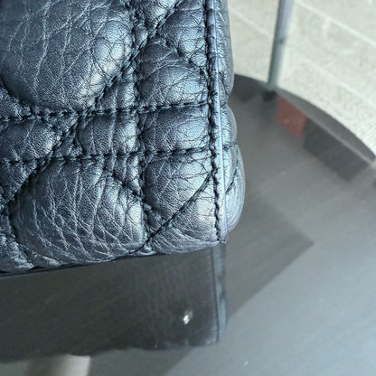 Dior Lady Rabat moyen - Cuir de veau Cannage noir et matériel doré