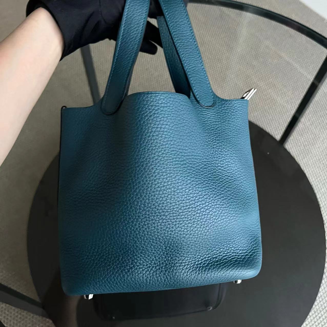 Picotin 18 - Clémence TC Stamp A Bleu Quincaillerie Argent — Kovancy