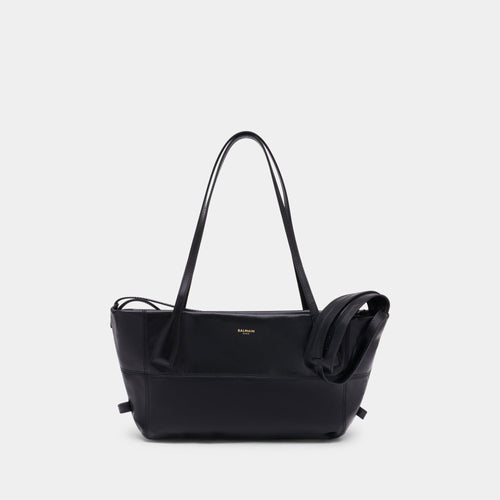 Sac Porté Épaule Track Zip Small - Cuir - Noir — Kovancy