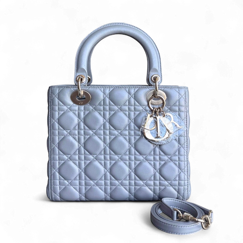 Lady Moyen - Cuir d'agneau Canange Gris Quincaillerie dorée — Kovancy