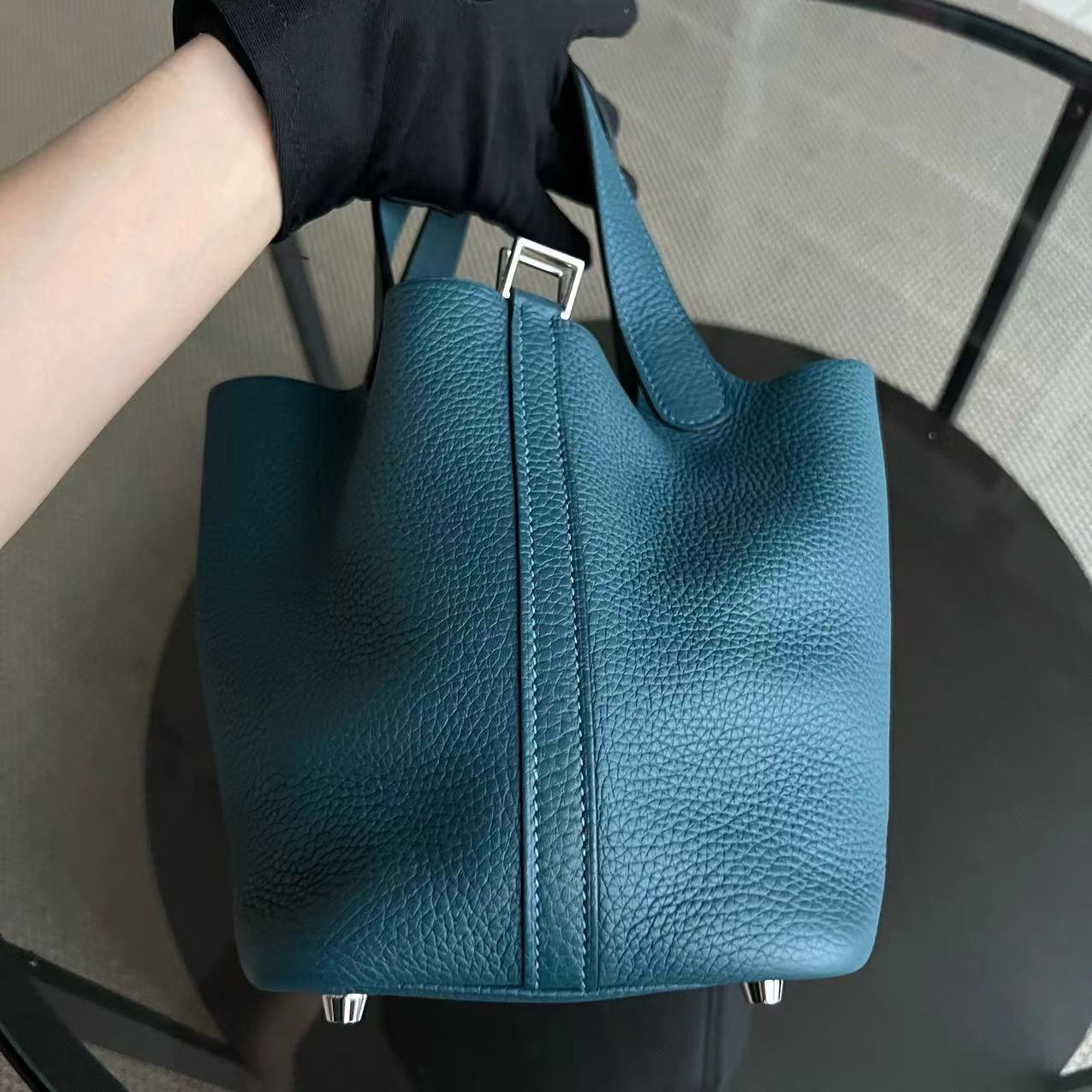 Picotin 18 - Clémence TC Stamp A Bleu Quincaillerie Argent — Kovancy
