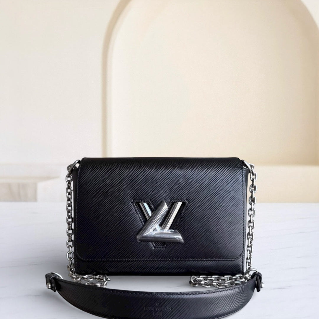 Kovancy - Twist Medium MM - Cuir EPI Noir Quincaillerie Argentée