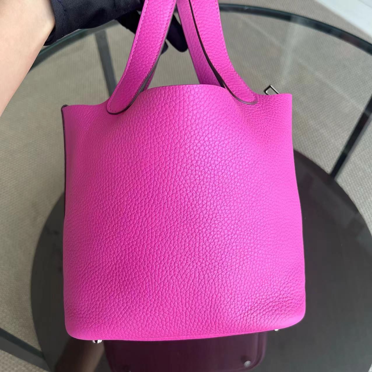Picotin 18 Clémence C Stamp Rose vif Quincaillerie argentée — Kovancy