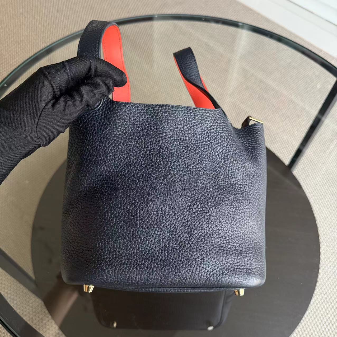 Hermes Picotin 18 - Estampille T Clémence Bleu Nuit Quincaillerie Dorée