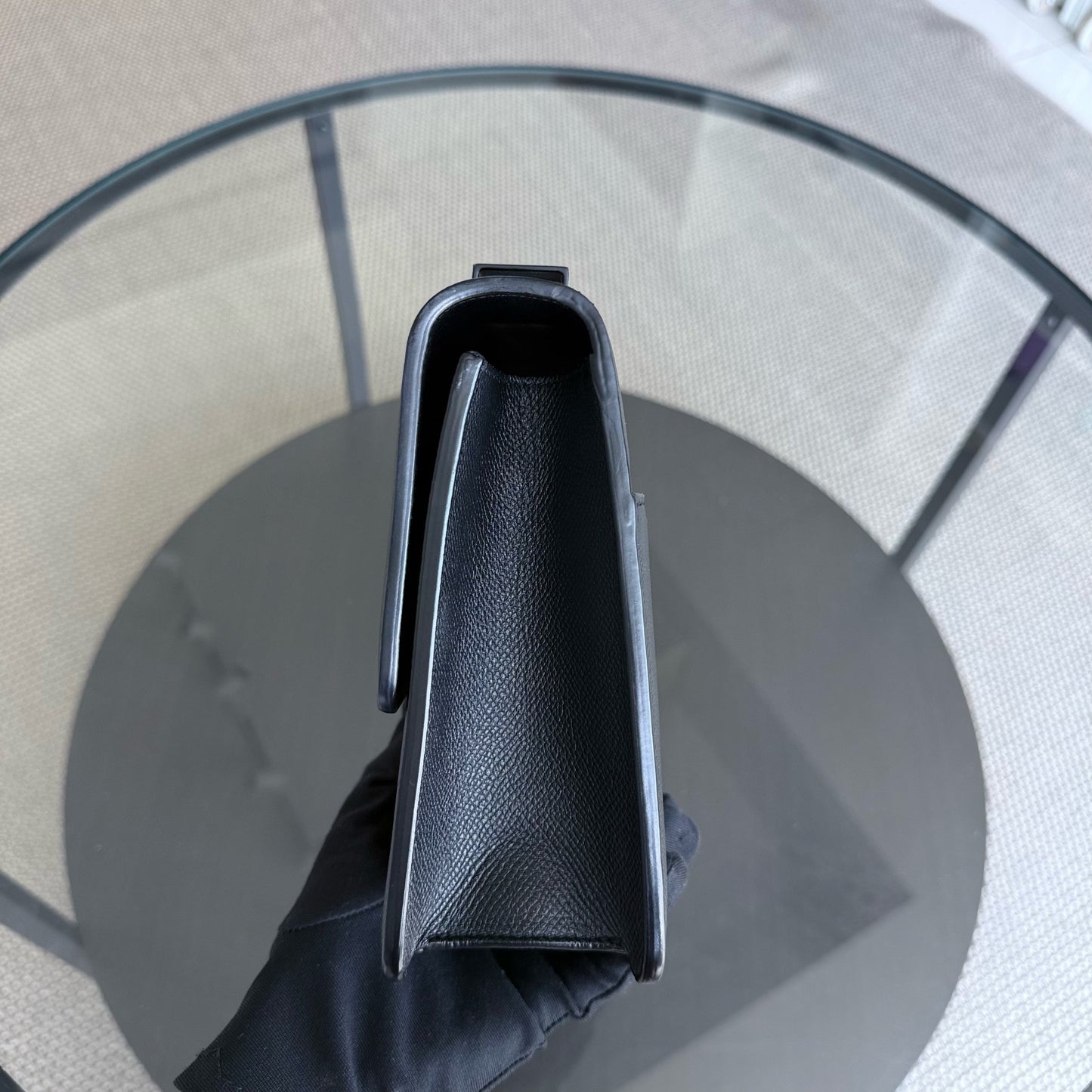 30 Montaigne 30 - Cuir de veau grainé tout noir — Kovancy
