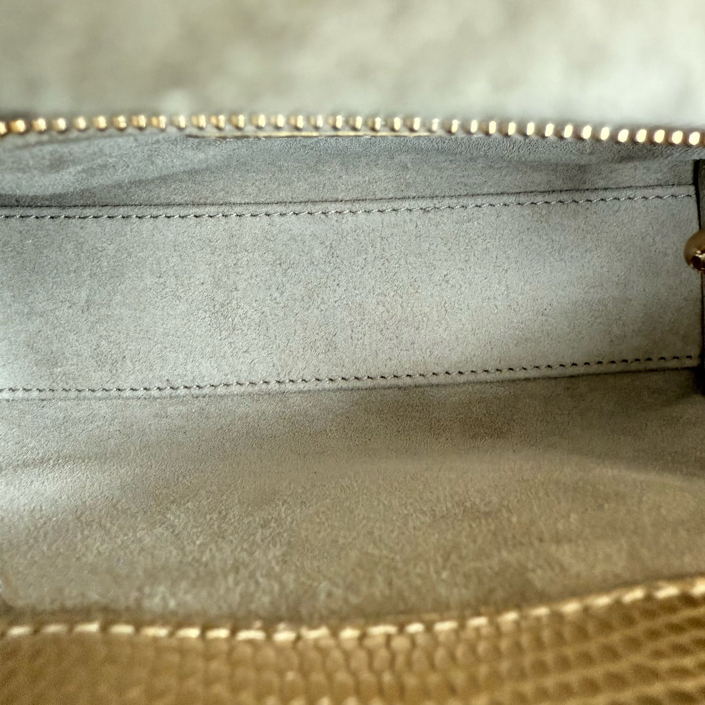 Lady Mini - Sangle chaîne en cuir de lézard exotique doré métallisé — Kovancy