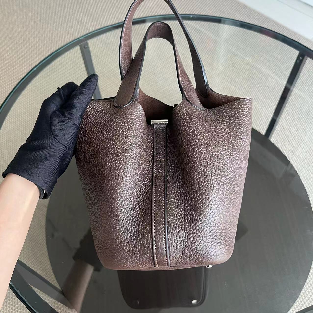 Picotin 18 - Estampille Clémence Macassar Carré Q Quincaillerie en palladium — Kovancy