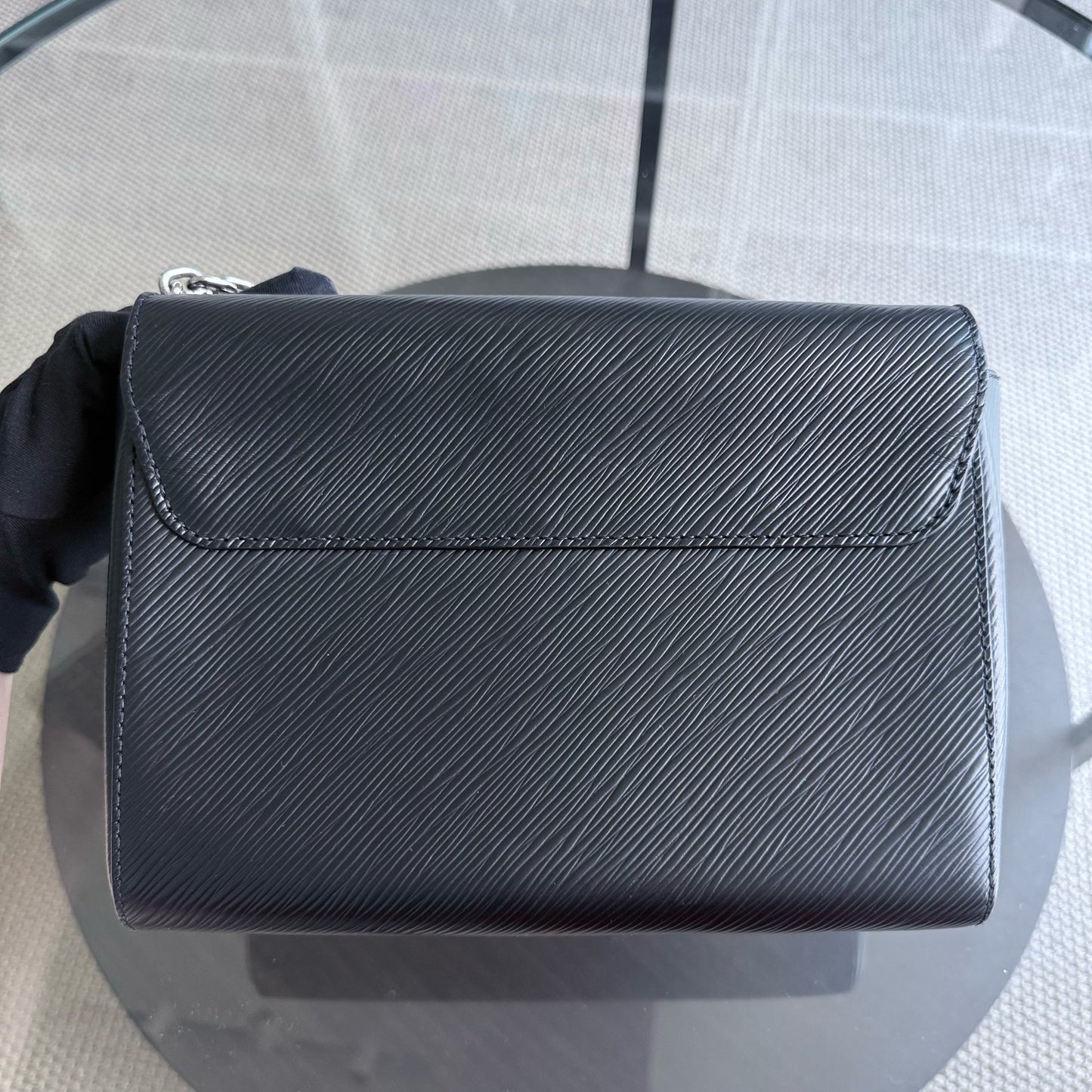 Kovancy - Twist Medium MM - Cuir EPI Noir Quincaillerie Argentée