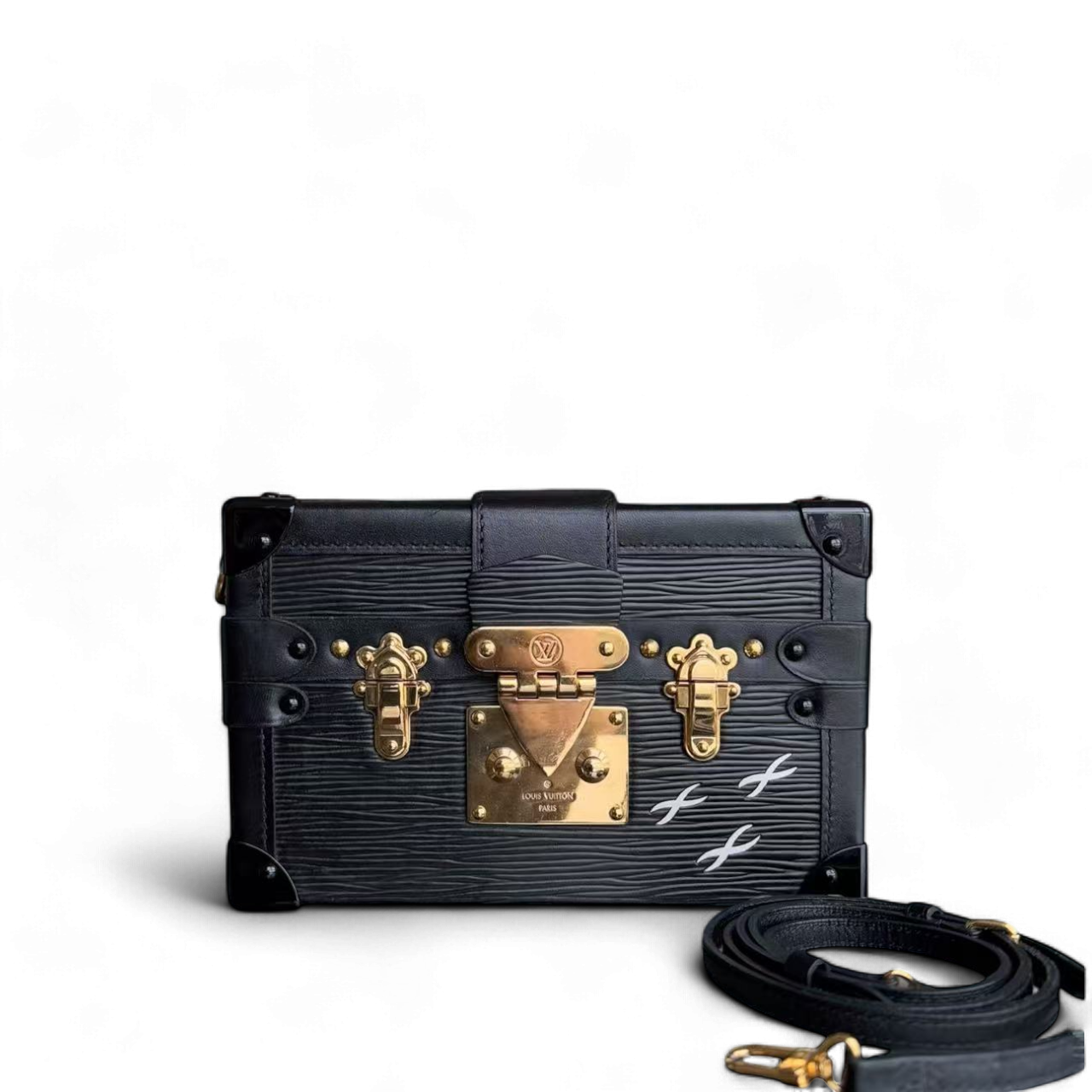 Petite Malle - Sac bandoulière en cuir noir EPI - Kovancy