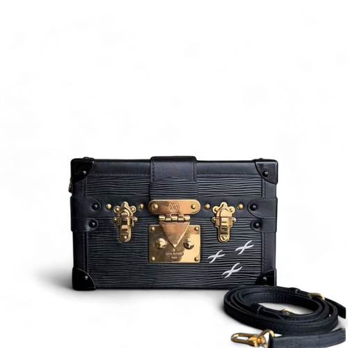 Petite Malle - Sac bandoulière en cuir noir EPI - Kovancy