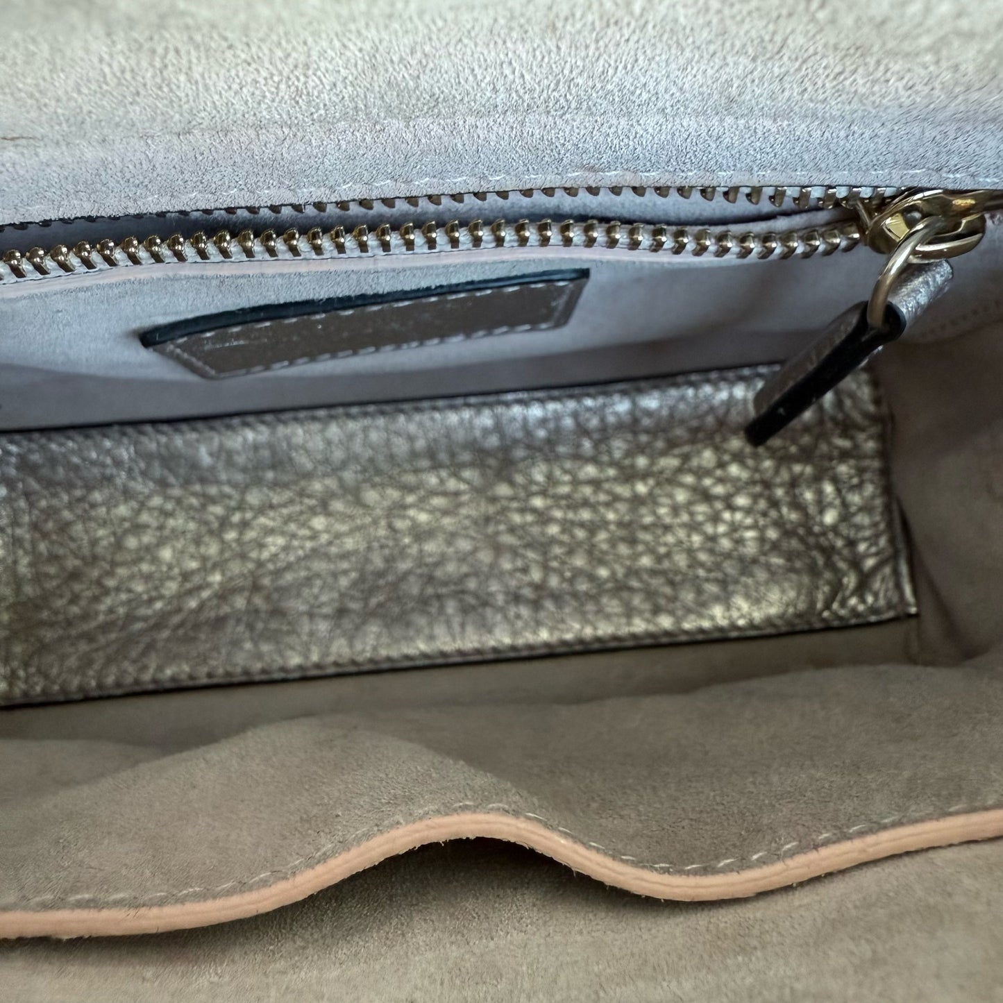 Lady Mini - Cuir de veau Cannage Métallisé Or Rose — Kovancy
