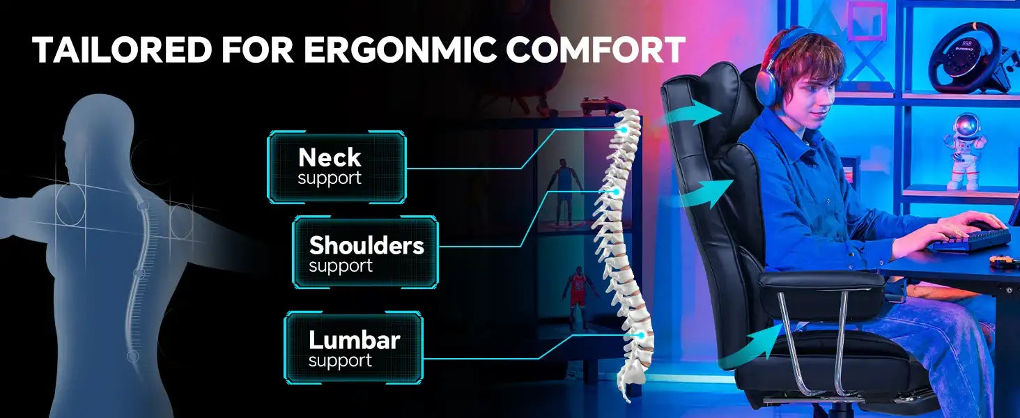 Kovancy Zenith Executive — Ergonomic Gaming Throne with Integrated Power-Nap Footrest - Kovancy