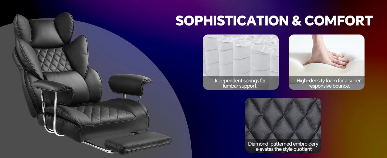 Kovancy Zenith Executive — Ergonomic Gaming Throne with Integrated Power-Nap Footrest - Kovancy