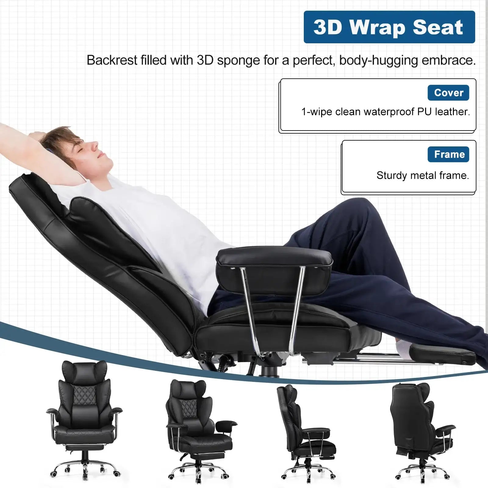 Kovancy Zenith Executive — Ergonomic Gaming Throne with Integrated Power-Nap Footrest - Kovancy