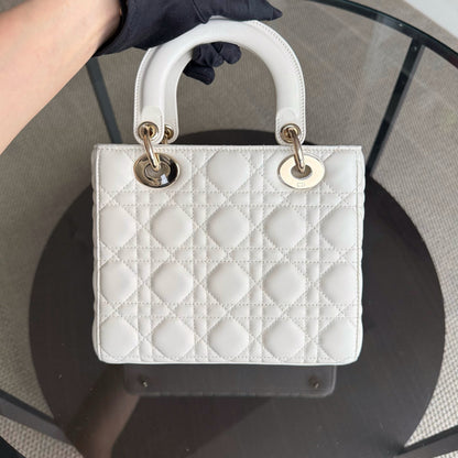 Dior MyABC Lady Petit - Cuir d'agneau Cannage blanc, quincaillerie dorée