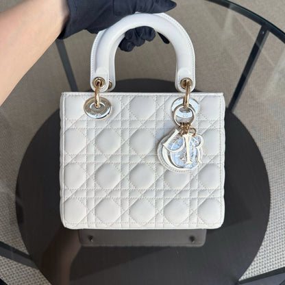 Dior MyABC Lady Petit - Cuir d'agneau Cannage blanc, quincaillerie dorée