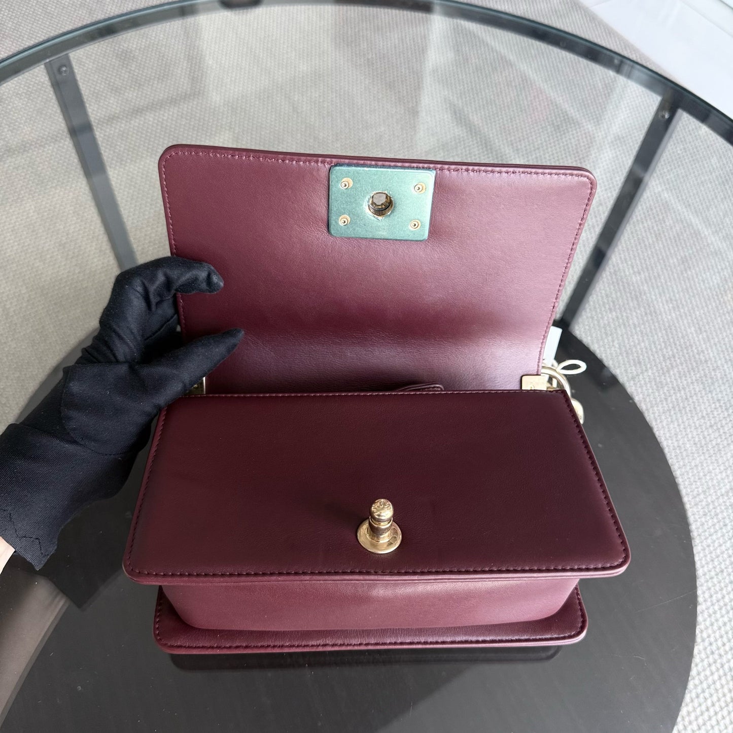 Chanel Boy Petit 20CM Chevron Tri-skin Veau Bordeaux GHW No 22