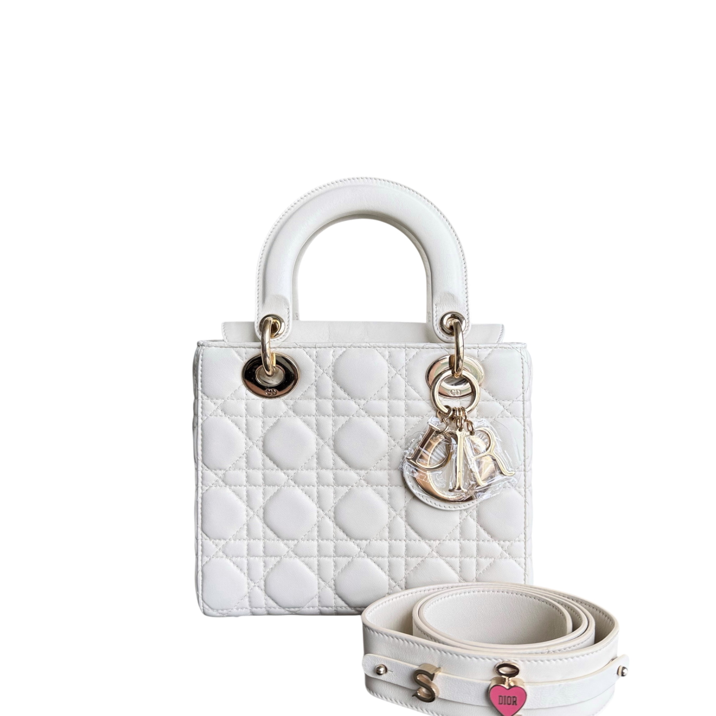 Dior MyABC Lady Petit - Cuir d'agneau Cannage blanc, quincaillerie dorée