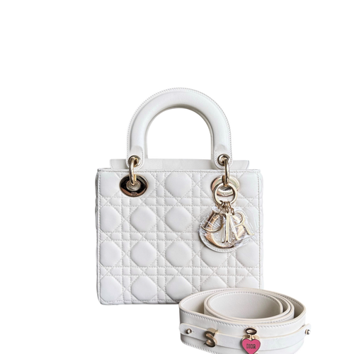 Dior MyABC Lady Petit - Cuir d'agneau Cannage blanc, quincaillerie dorée