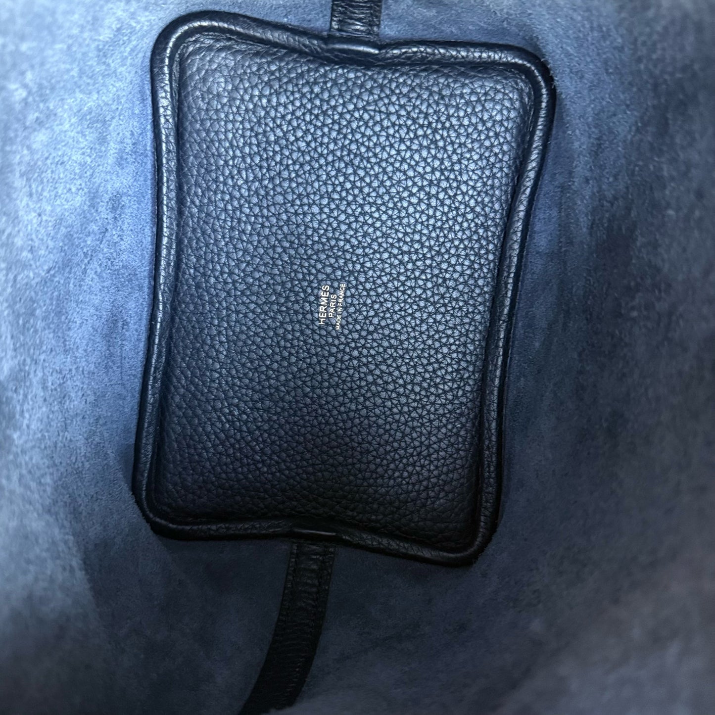 Picotin 18 - TC Clémence Cuir Bleu Nuit Quincaillerie Dorée Estampillé X — Kovancy