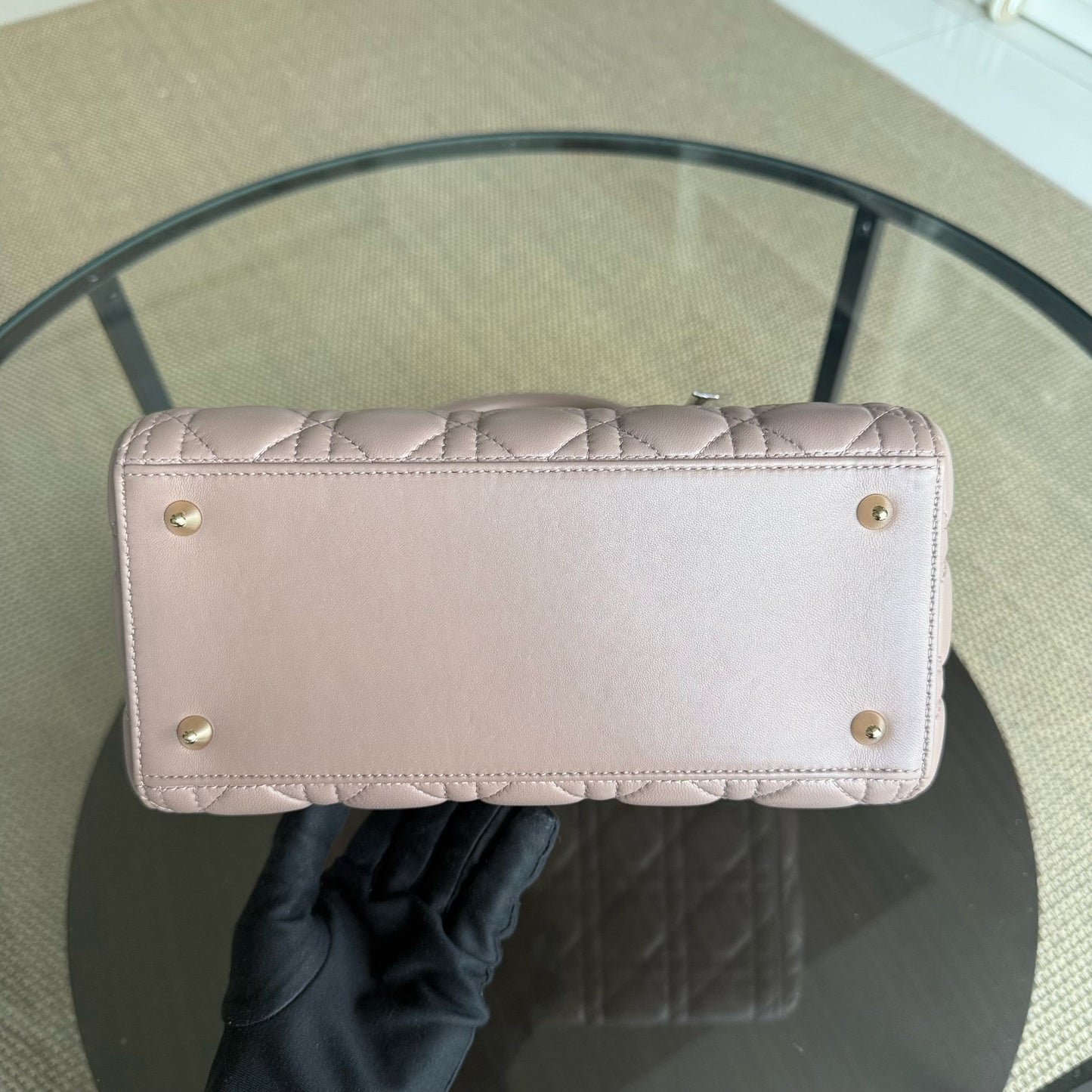 Lady Moyen - Cuir d'agneau Canange Blush Quincaillerie dorée — Kovancy