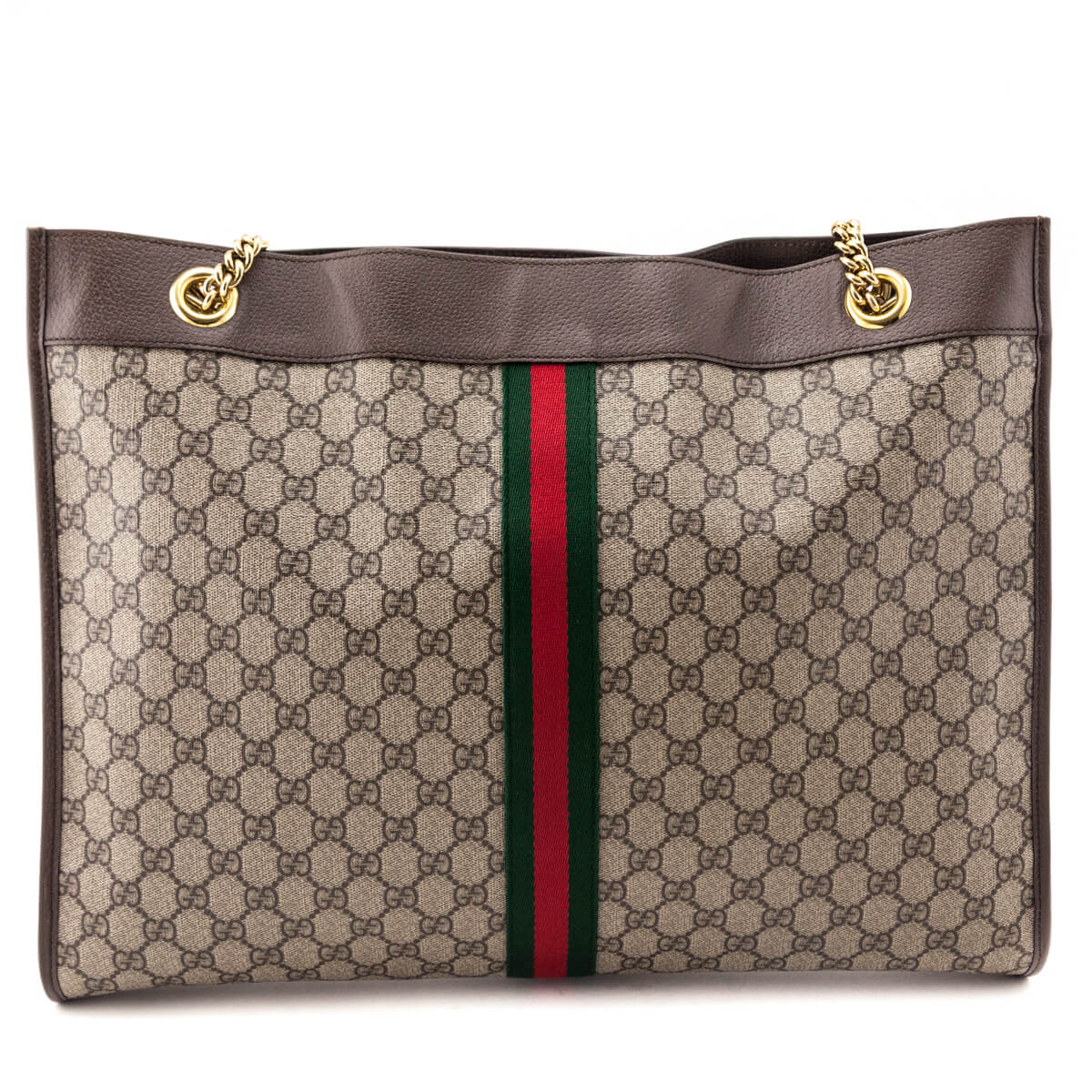 Gucci Beige GG Supreme Monogram Large Rajah Chain Tote