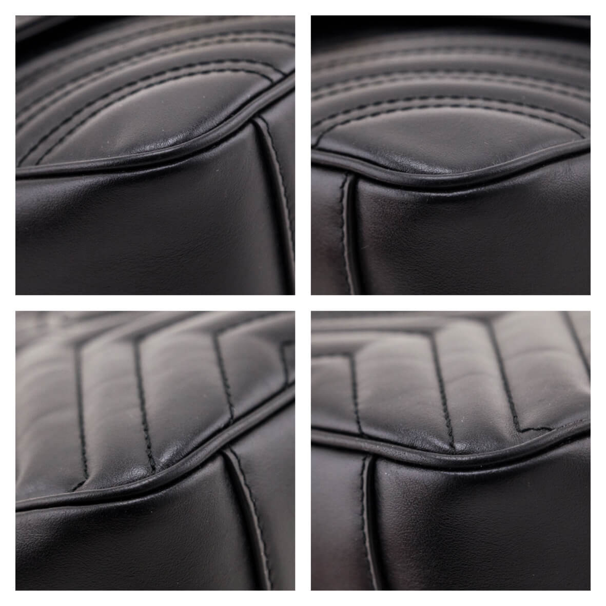 Gucci Black Calfskin Matelasse Small GG Marmont Shoulder Bag