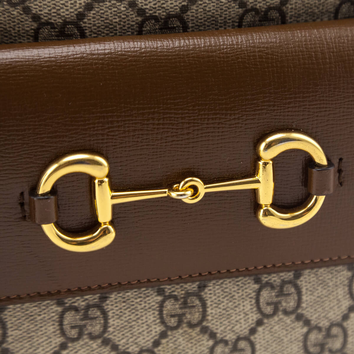 Gucci Brown GG Supreme Monogram Small Horsebit 1955 Shoulder Bag