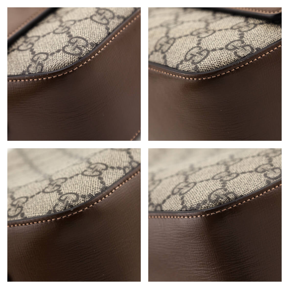 Gucci Brown GG Supreme Monogram Small Horsebit 1955 Shoulder Bag