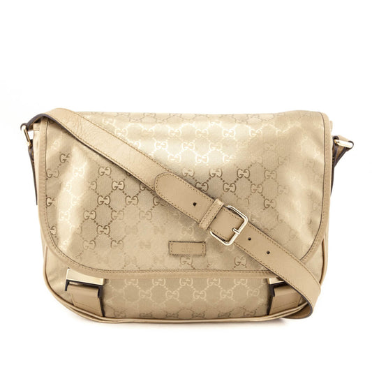 Gucci Gold Imprime Monogram Messenger Bag
