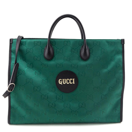 Gucci Green Econyl Nylon Monogram Large Off The Grid Tote Bag
