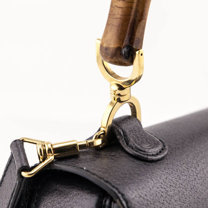 Gucci Gray Grained Calfskin Bamboo