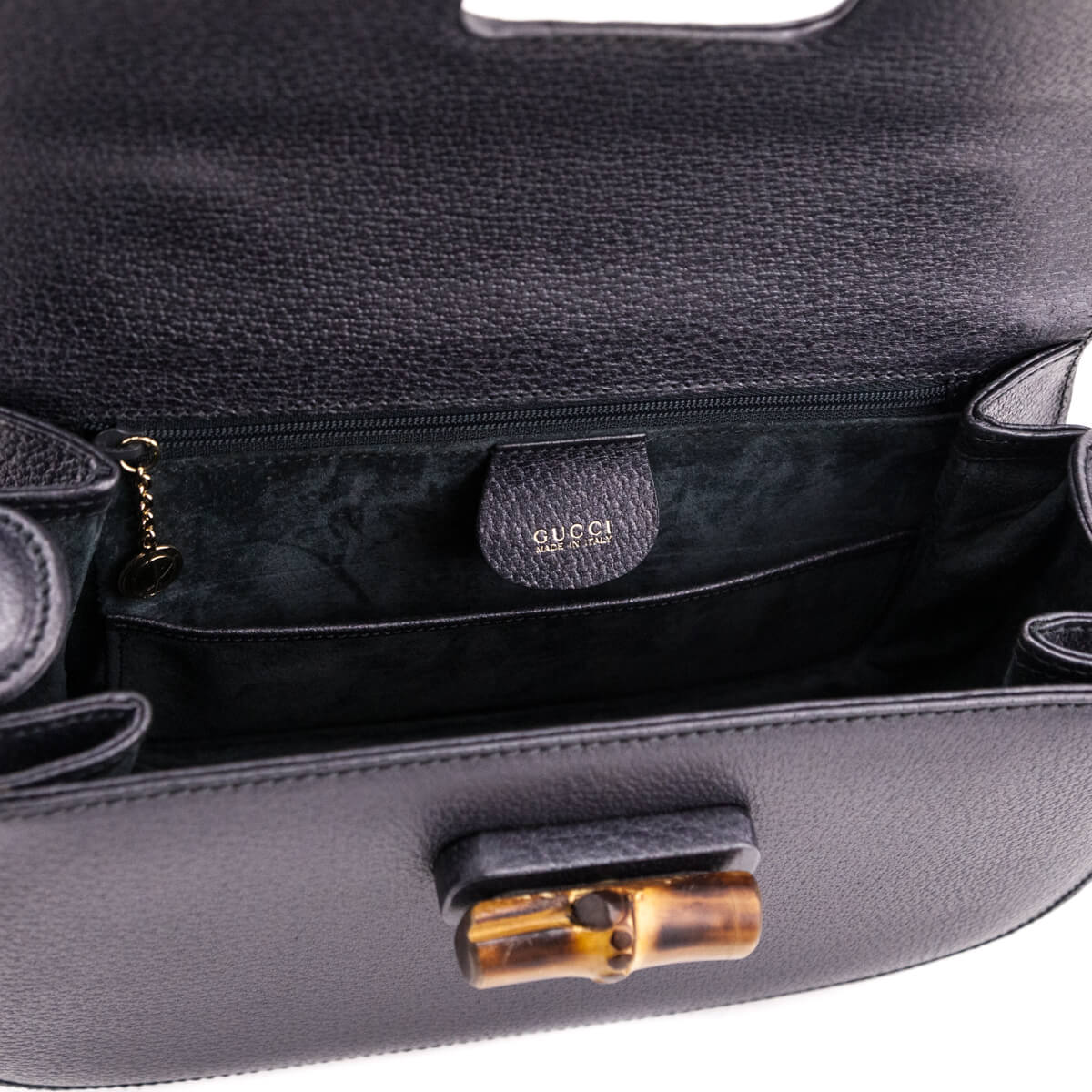 Gray Grained Calfskin Bamboo Top Handle Bag — Kovancy