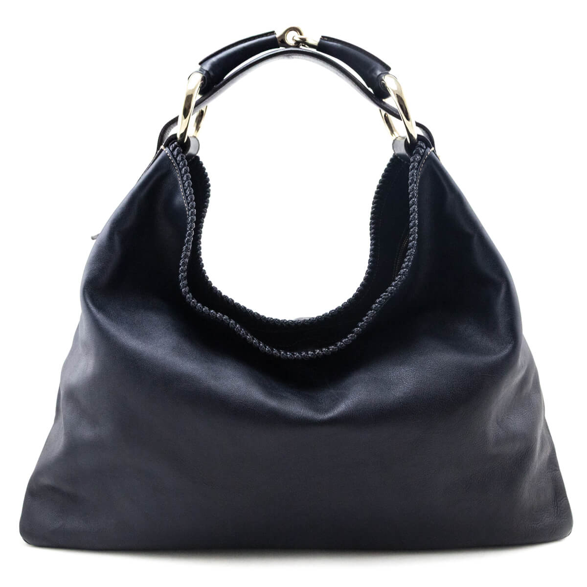 Navy Horsebit Large Hobo — Kovancy
