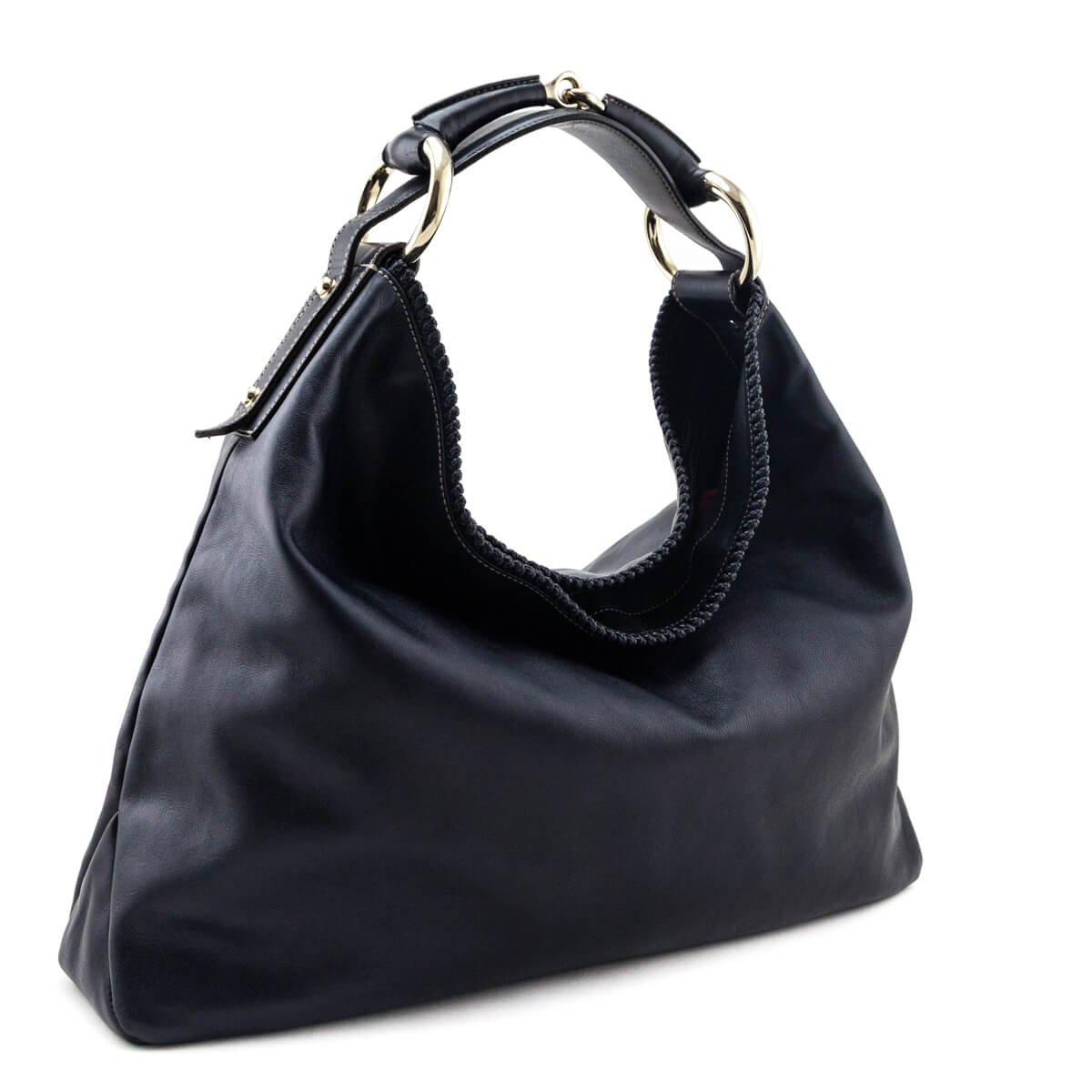 Navy Horsebit Large Hobo — Kovancy